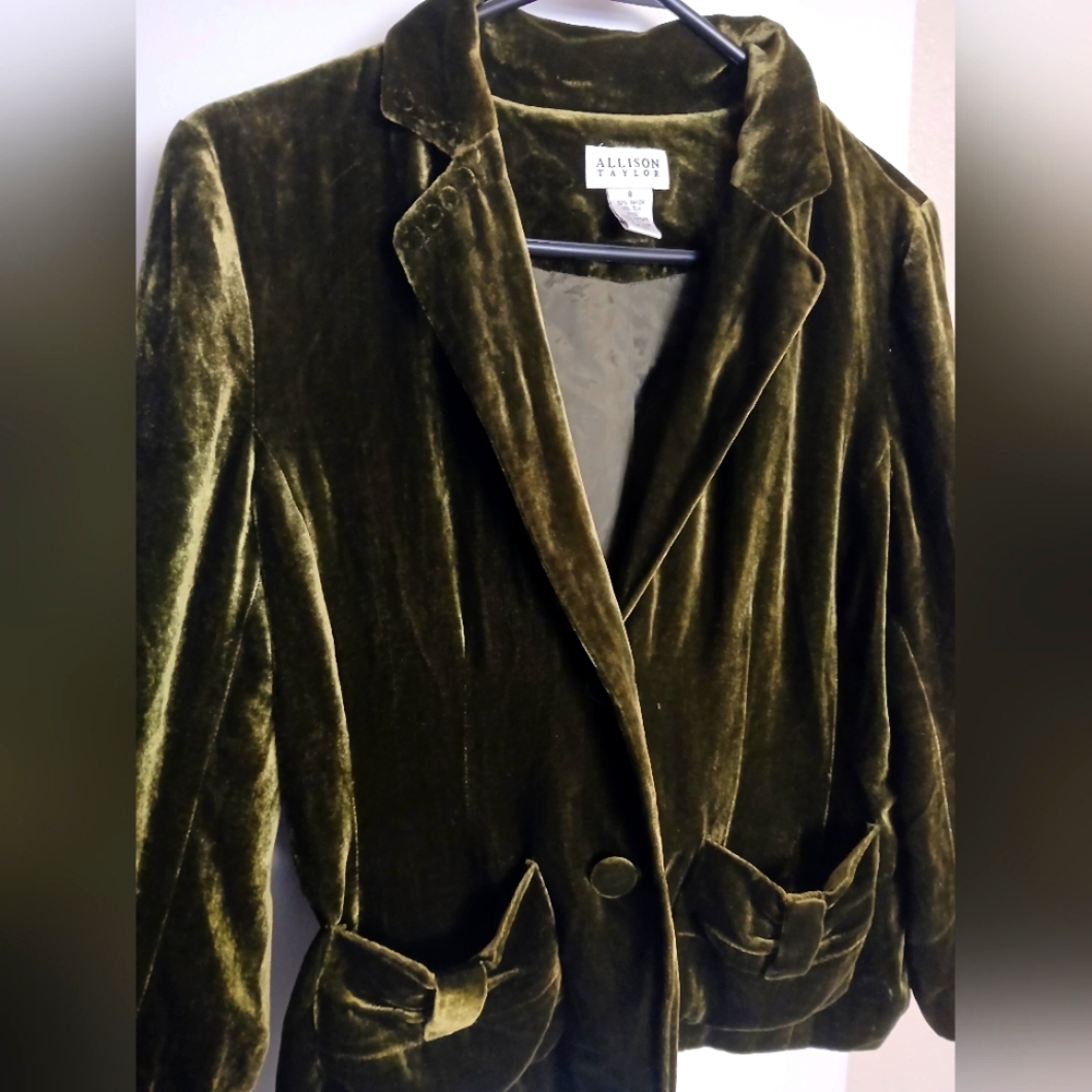 Mossy Green Velvet Jacket